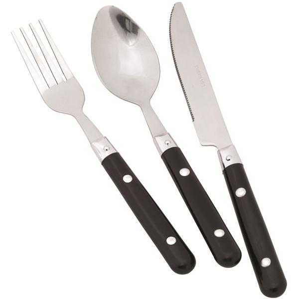 Easy Camp Besteckset Family, 12-teilig (schwarz, mit Tasche)